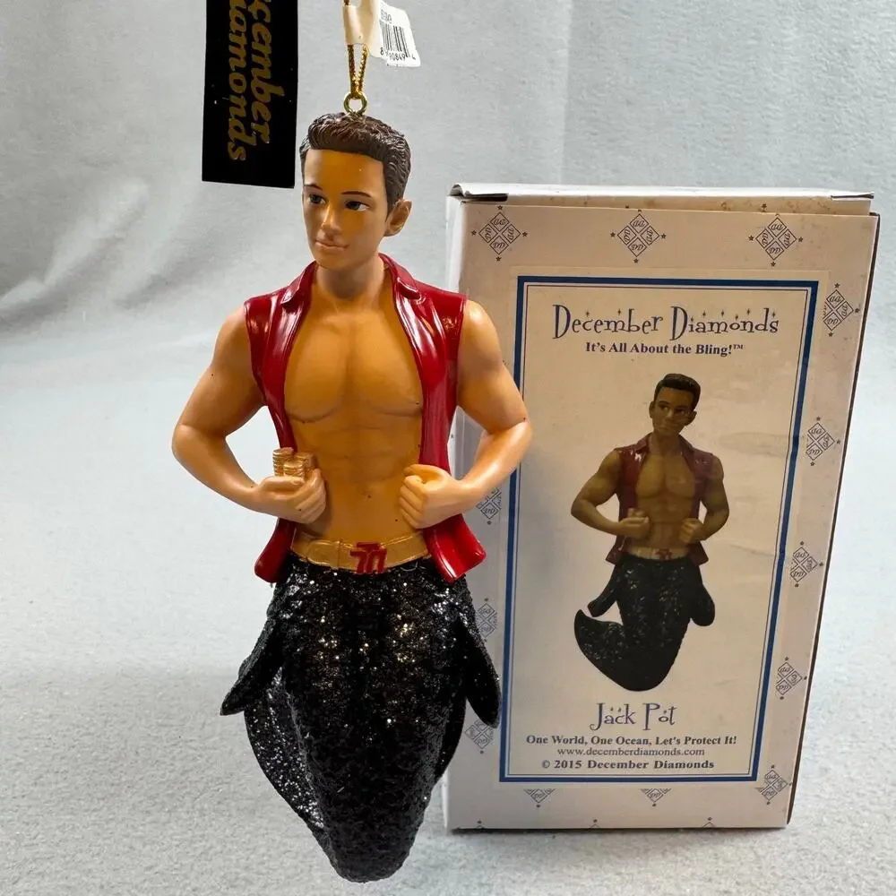 December Diamonds Jack Pot Merman Ornament 2015 Retired w Box 7